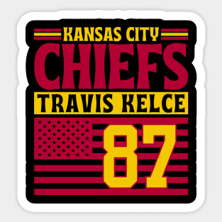 Kansas City Chiefs Kelce 87 American Flag Football Sticker